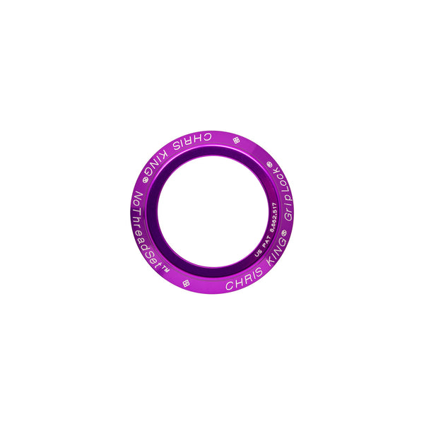 CHRIS KING, Part, Headset, DropSet 5, Bearing Cap & GripLock Assembly, 3D Violet